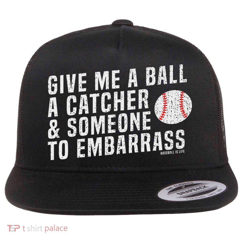 Funny Baseball Pitcher Flat Bill Trucker Hat