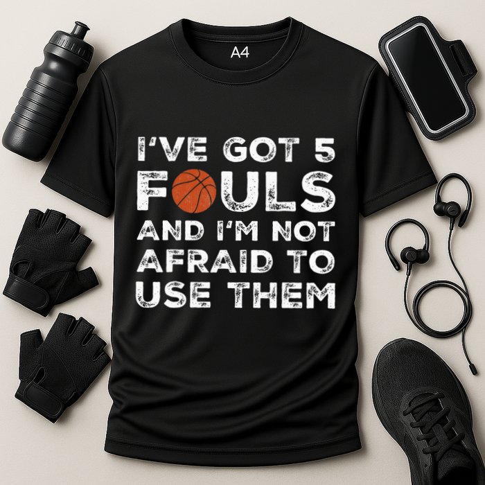 Funny Basketball Player Hoops 5 Fouls Cooling Performance Crew T-Shirt