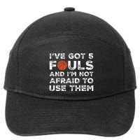 Funny Basketball Player Hoops 5 Fouls 7-Panel Snapback Hat