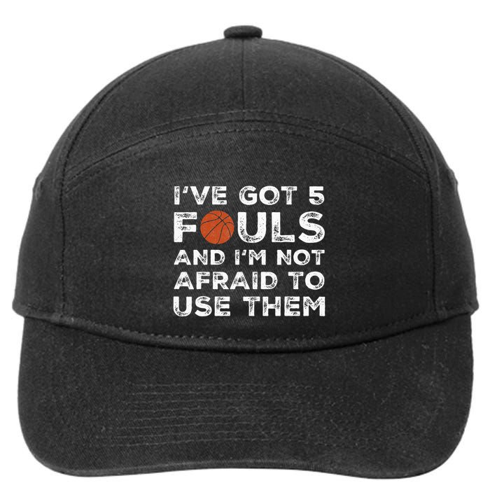 Funny Basketball Player Hoops 5 Fouls 7-Panel Snapback Hat