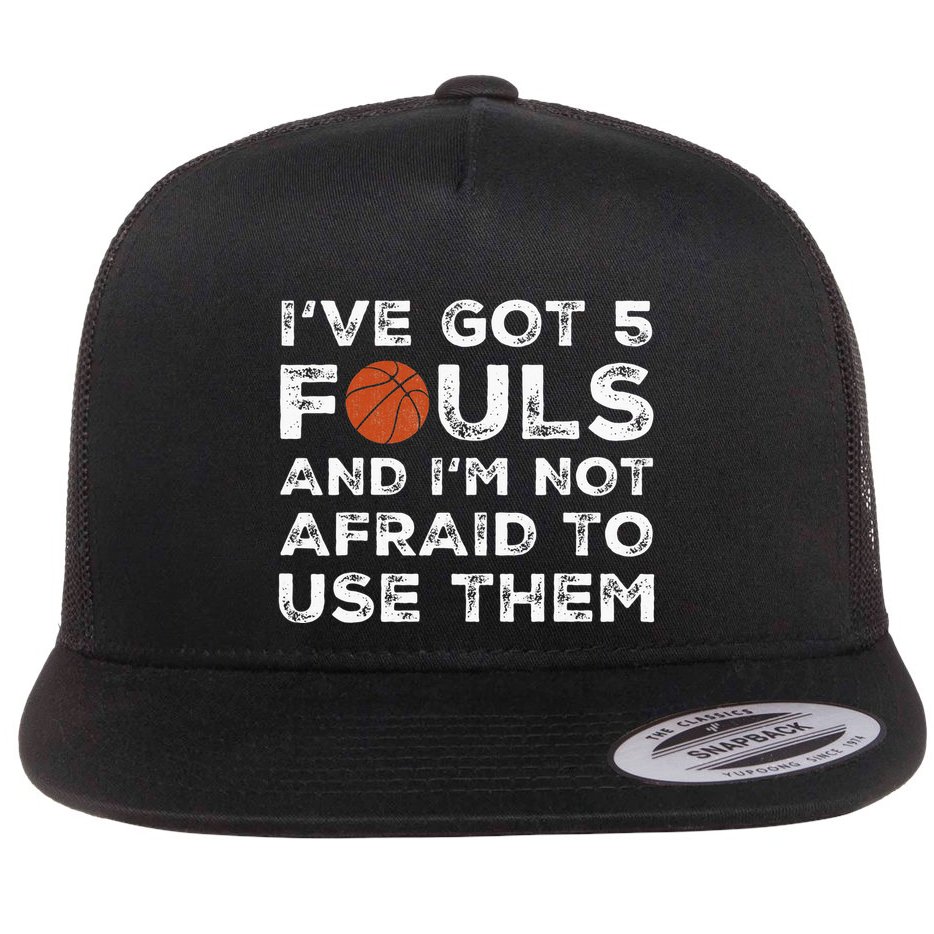 Funny Basketball Player Hoops 5 Fouls Flat Bill Trucker Hat