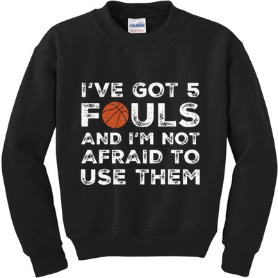 Funny Basketball Player Hoops 5 Fouls Kids Sweatshirt