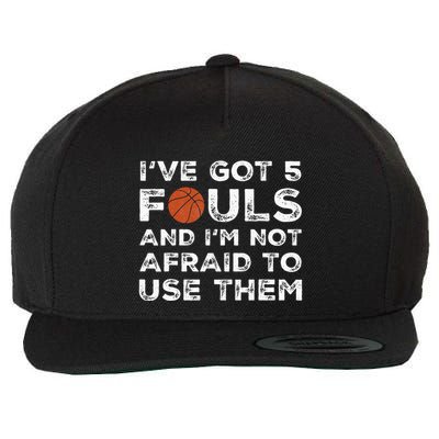 Funny Basketball Player Hoops 5 Fouls Wool Snapback Cap