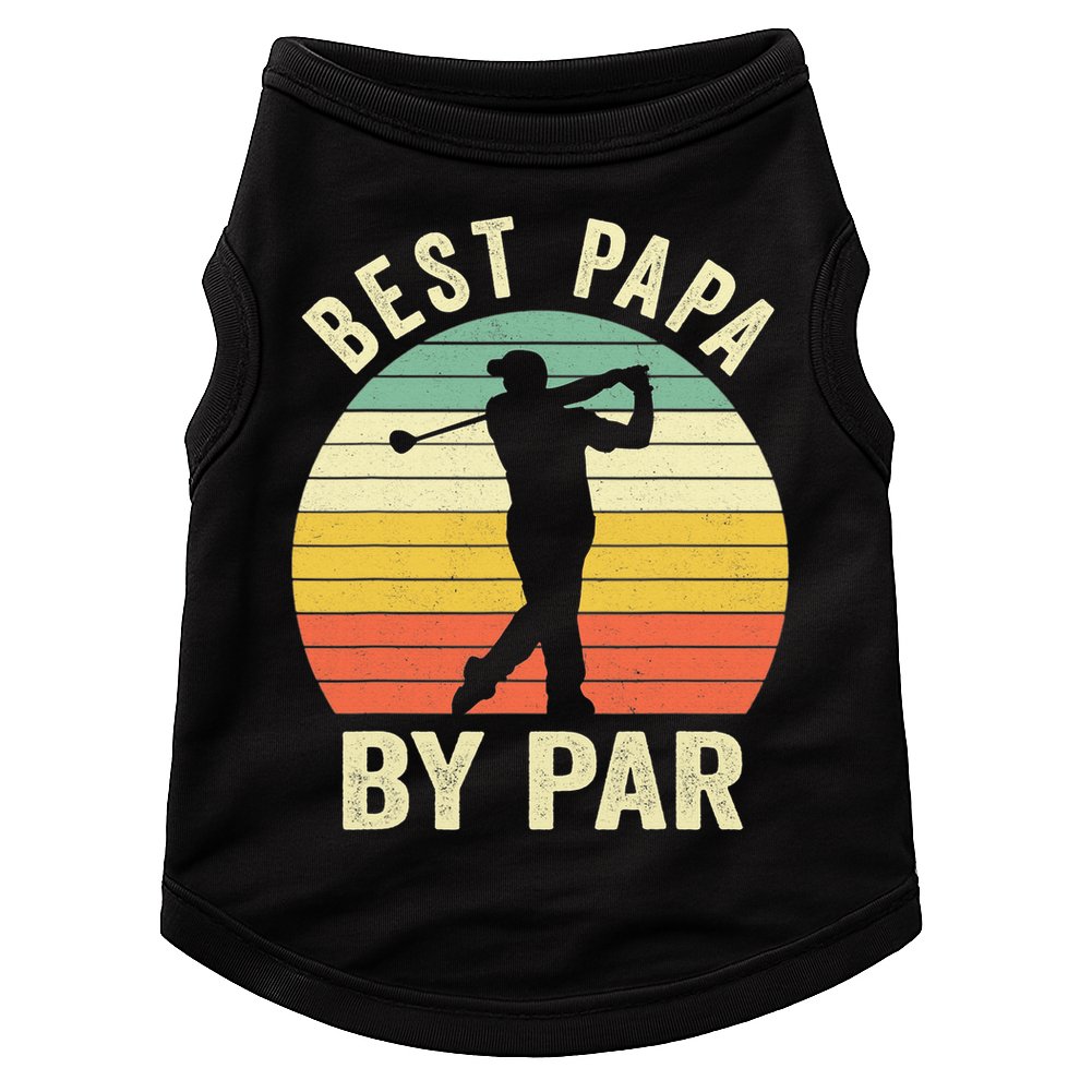 Funny Best Papa By Par Father's Day Golf Gift Doggie Tank