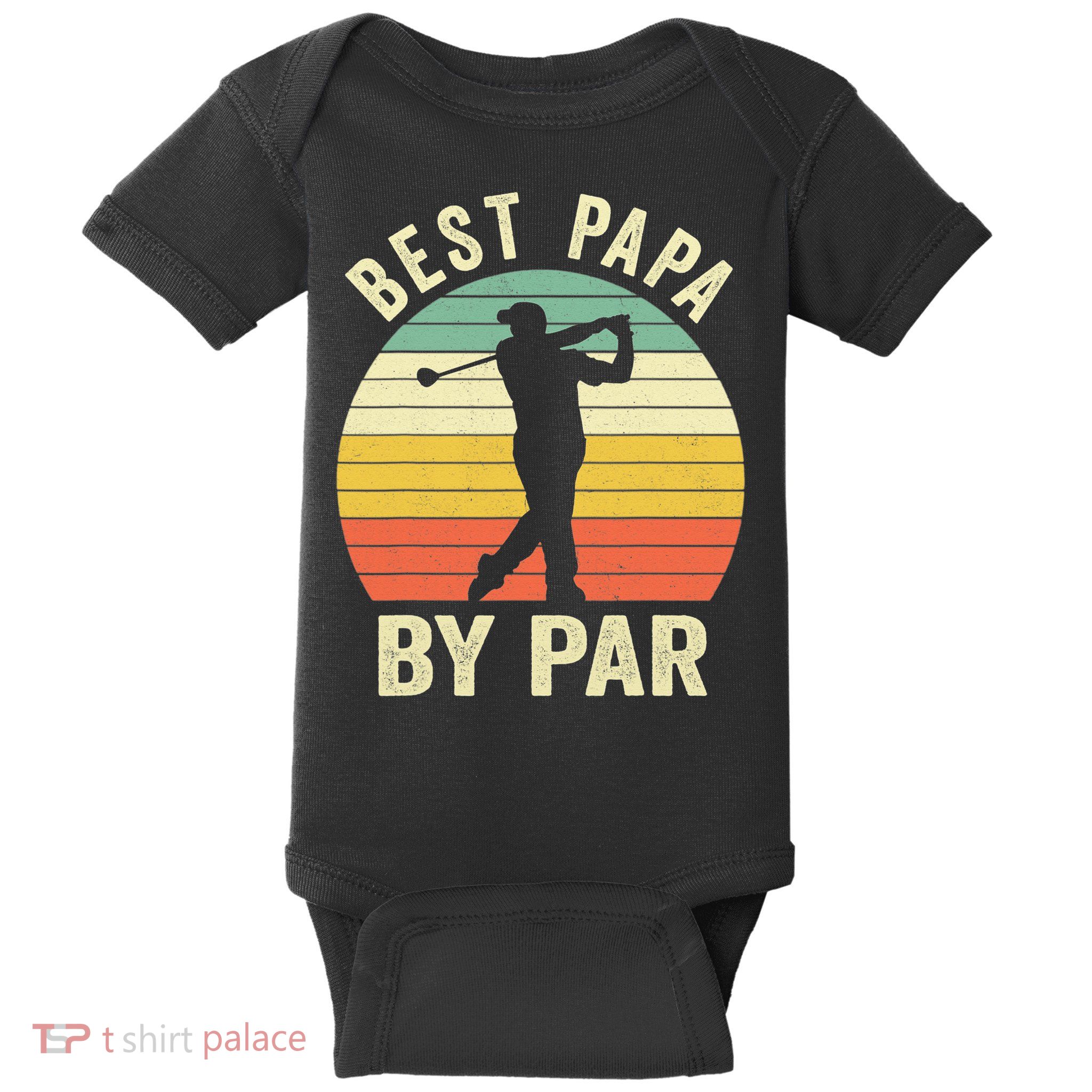 Funny Best Papa By Par Father's Day Golf Gift Baby Bodysuit