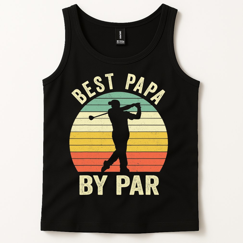 Funny Best Papa By Par Father's Day Golf Gift Tank Top