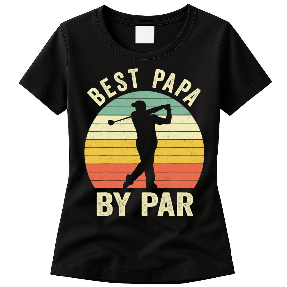 Funny Best Papa By Par Father's Day Golf Gift Womens T-Shirt