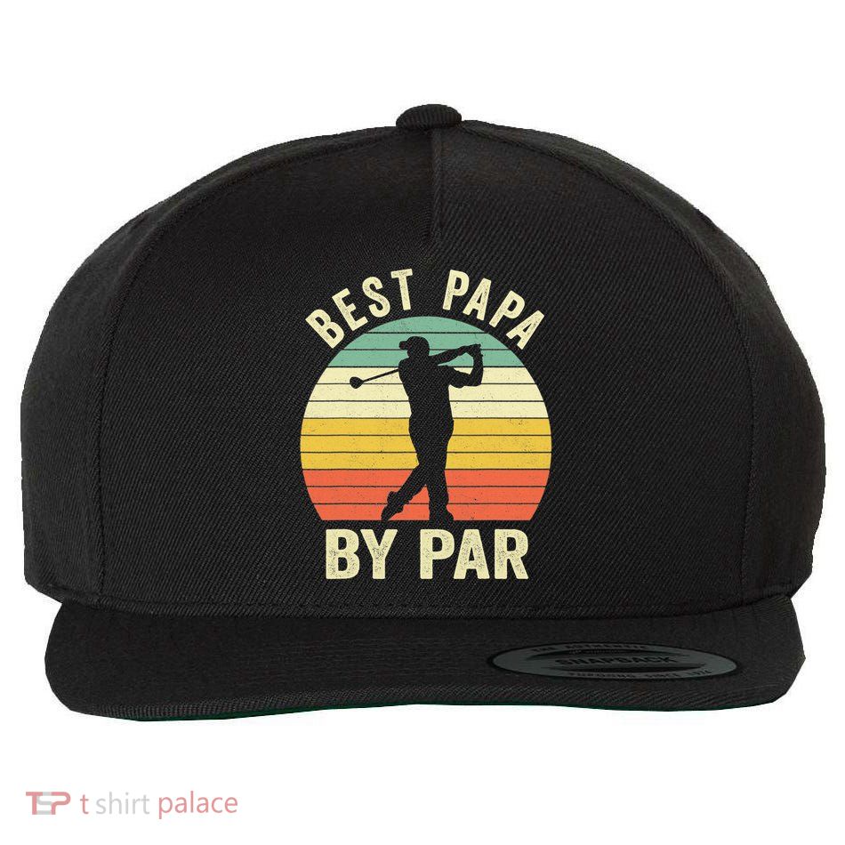 Funny Best Papa By Par Father's Day Golf Gift Wool Snapback Cap