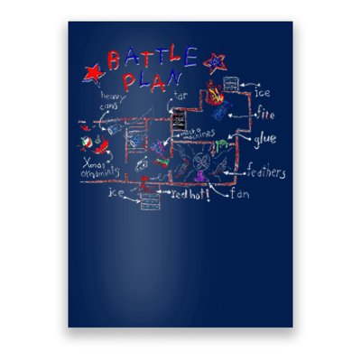 Funny Battle Plan Christmas Home Hand Dawn Alone Xmas Poster