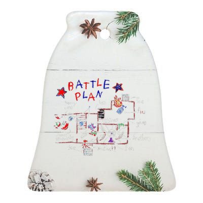 Funny Battle Plan Christmas Home Hand Dawn Alone Xmas Ceramic Bell Ornament