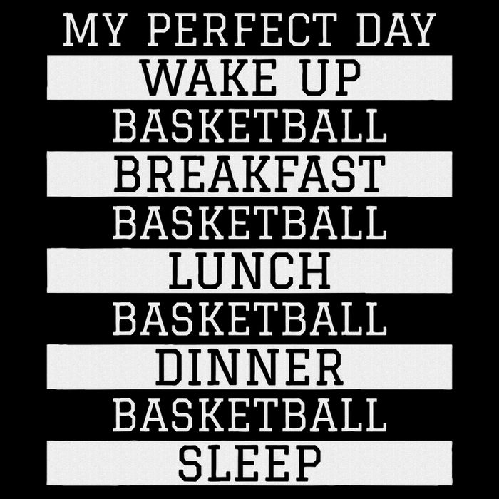 Funny Basketball Player Gift 'my Perfect Day' Basketball Cooling Performance Crew T-Shirt