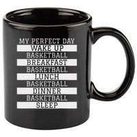Funny Basketball Player Gift 'my Perfect Day' Basketball 11oz C Handle Ceramic Mug