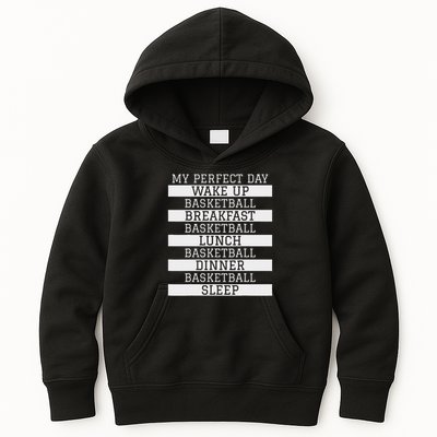 Funny Basketball Player Gift 'my Perfect Day' Basketball Kids Hoodie