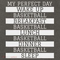Funny Basketball Player Gift 'my Perfect Day' Basketball Cotton Canvas Backpack