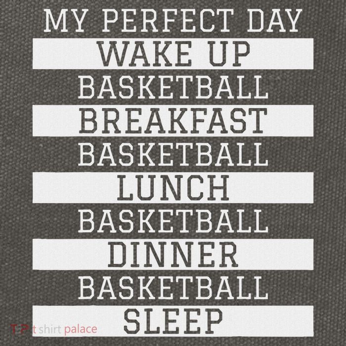 Funny Basketball Player Gift 'my Perfect Day' Basketball Cotton Canvas Backpack
