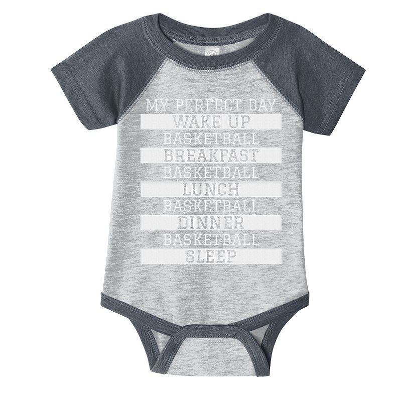 Funny Basketball Player Gift 'my Perfect Day' Basketball Infant Baby Jersey Bodysuit