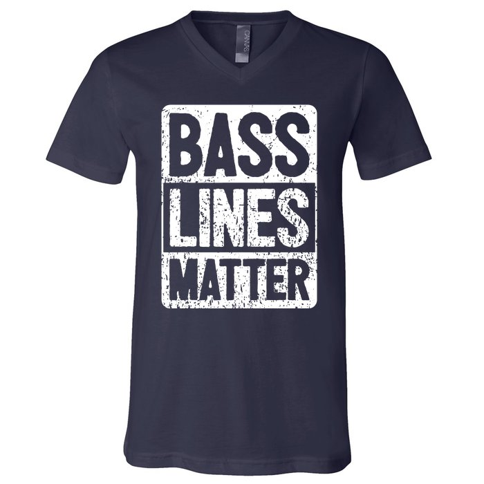 Funny Bass Player Bass Lines Matter Rock Bassist V-Neck T-Shirt