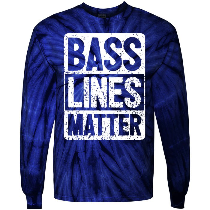 Funny Bass Player Bass Lines Matter Rock Bassist Tie-Dye Long Sleeve Shirt