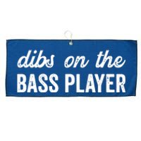 Funny Bass Player Wife Dibs On The Bass Player Large Microfiber Waffle Golf Towel