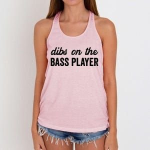 Funny Bass Player Wife Dibs On The Bass Player Women's Knotted Racerback Tank