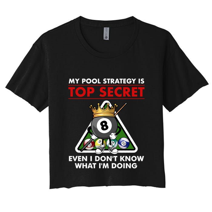 Funny Billiards Pool Design Pool Player Sports Gift Women's Crop Top Tee