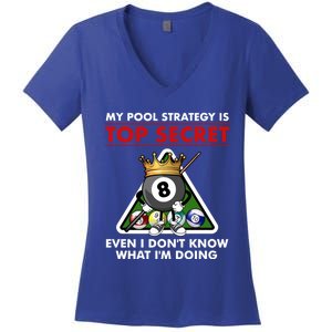 Funny Billiards Pool Design Pool Player Sports Gift Women's V-Neck T-Shirt