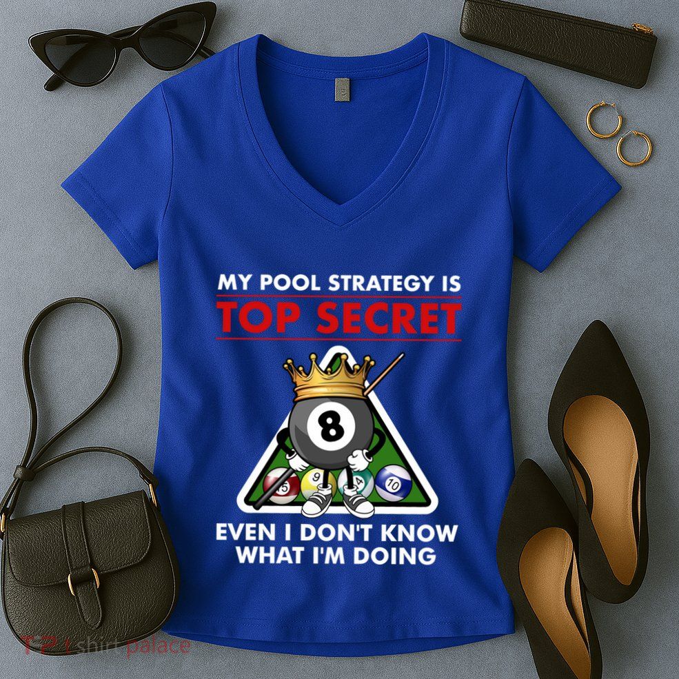 Funny Billiards Pool Design Pool Player Sports Gift Women's V-Neck T-Shirt