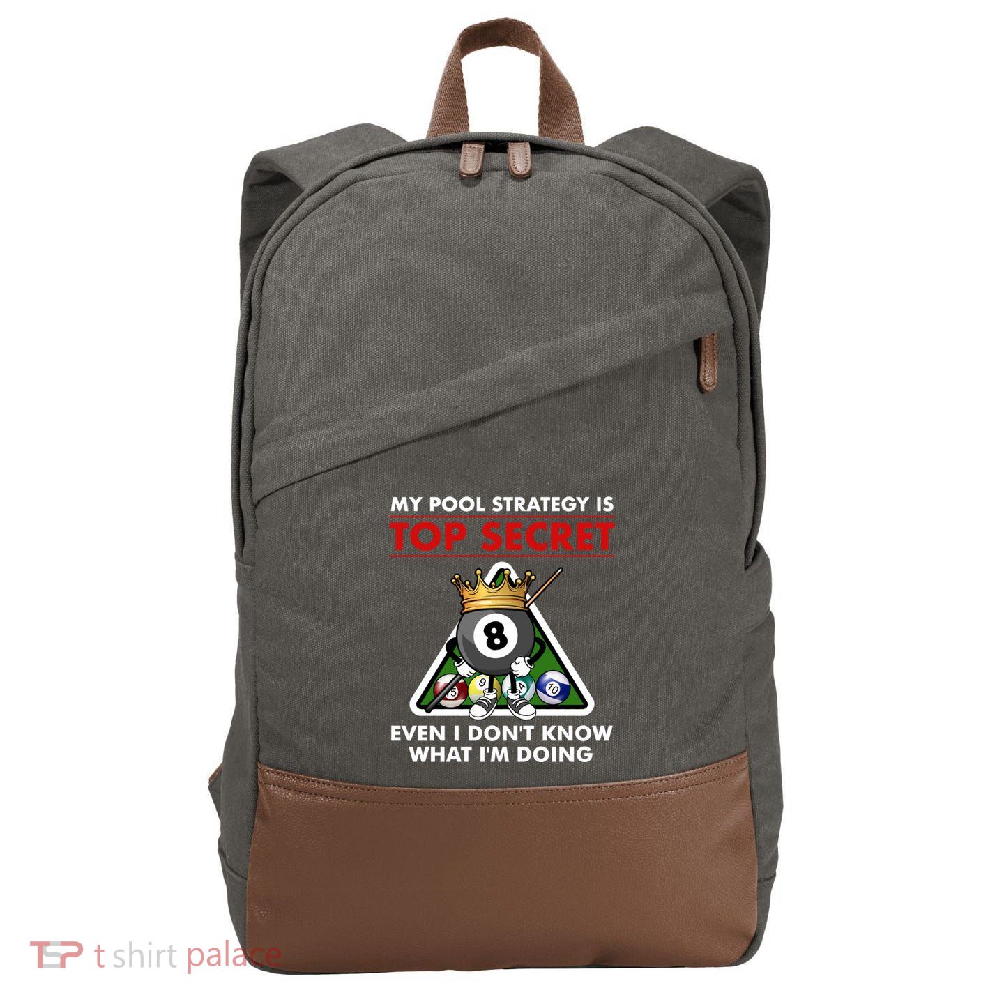 Funny Billiards Pool Design Pool Player Sports Gift Cotton Canvas Backpack