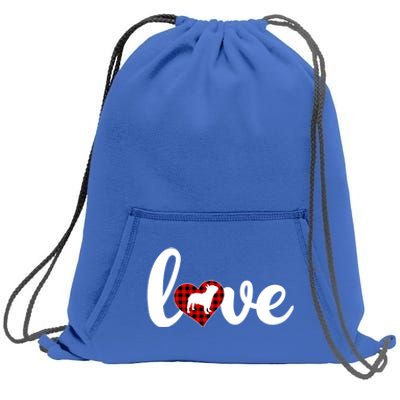 Funny Buffalo Plaid Love French Bulldog Valentine's Day Gift Sweatshirt Cinch Pack Bag