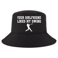 Funny Baseball Quote Your Girlfriend Likes My Swing Yo.Uth Cool Comfort Performance Bucket Hat