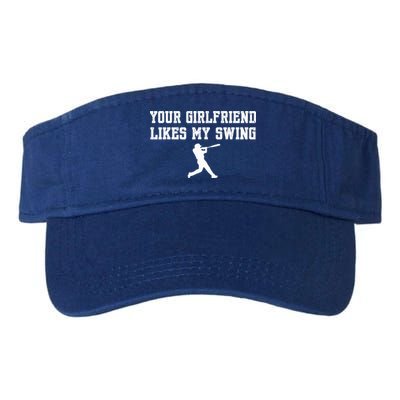 Funny Baseball Quote Your Girlfriend Likes My Swing Yo.Uth Visor