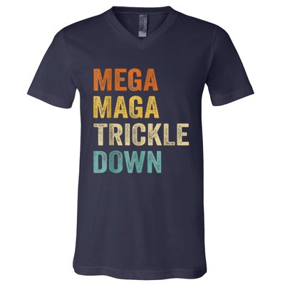 Funny Biden Quotes Mega MAGA Trickle Down V-Neck T-Shirt