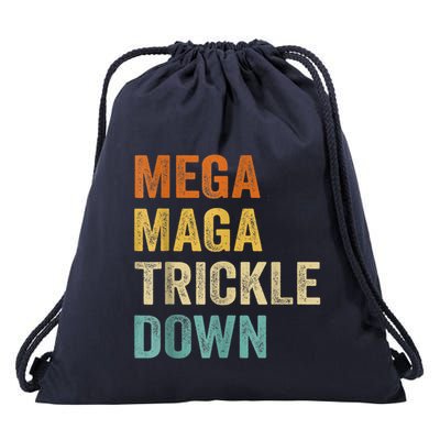 Funny Biden Quotes Mega MAGA Trickle Down Drawstring Bag