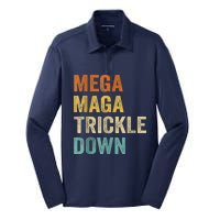 Funny Biden Quotes Mega MAGA Trickle Down Silk Touch Performance Long Sleeve Polo