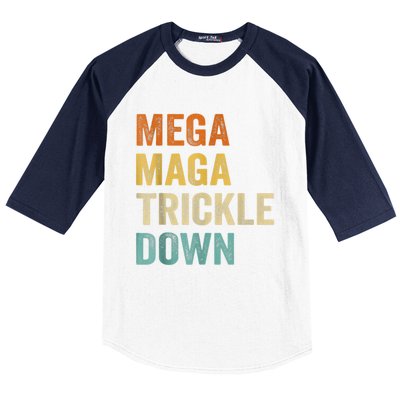 Funny Biden Quotes Mega MAGA Trickle Down Baseball Sleeve Shirt