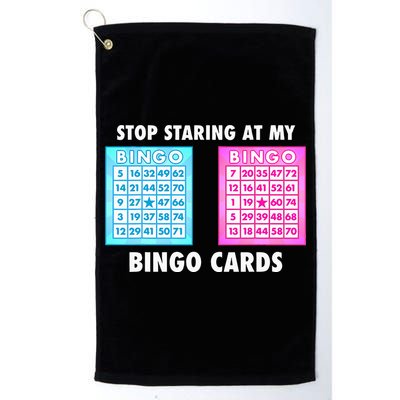 Funny Bingo Queen Stop Staring At My Bingo Cards Golf Towel