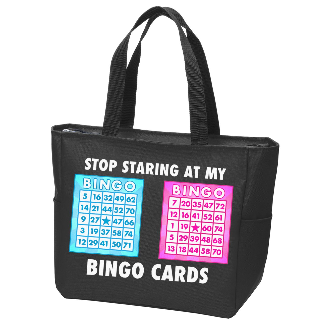 Funny Bingo Queen Stop Staring At My Bingo Cards Zip Tote Bag