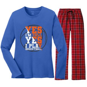 Funny Basketball Quote Sayings Graphic Plus Women's Long Sleeve Flannel Pajama Set 