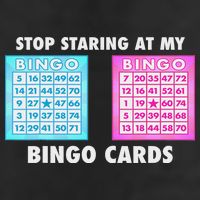Funny Bingo Queen Stop Staring At My Bingo Cards 7 Panel Mesh Trucker Snapback Hat