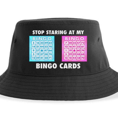 Funny Bingo Queen Stop Staring At My Bingo Cards Sustainable Bucket Hat