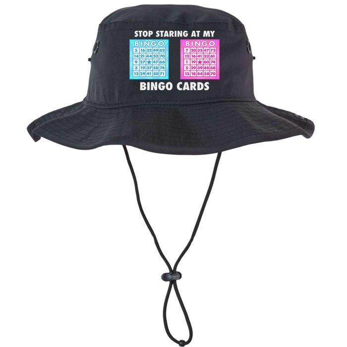 Funny Bingo Queen Stop Staring At My Bingo Cards Bucket Hat