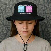 Funny Bingo Queen Stop Staring At My Bingo Cards Bucket Hat