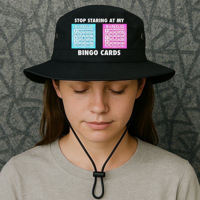 Funny Bingo Queen Stop Staring At My Bingo Cards Bucket Hat