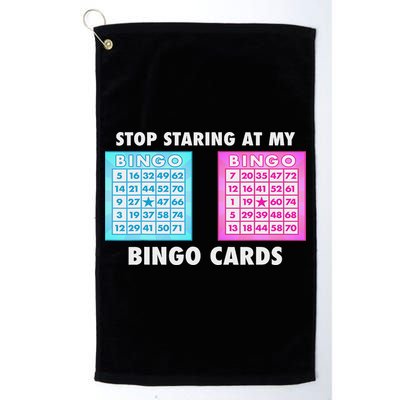 Funny Bingo Queen Stop Staring At My Bingo Cards Golf Towel
