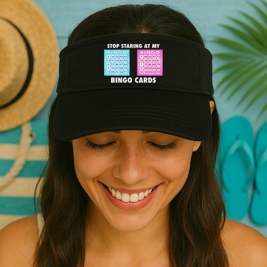 Funny Bingo Queen Stop Staring At My Bingo Cards Visor
