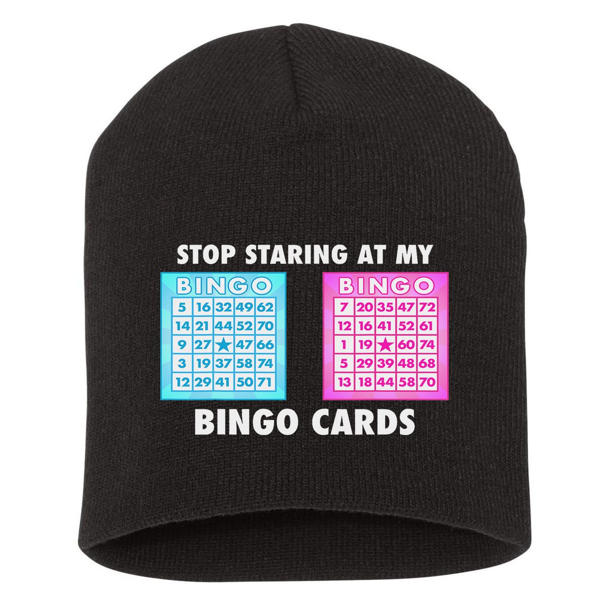 Funny Bingo Queen Stop Staring At My Bingo Cards Short Acrylic Beanie