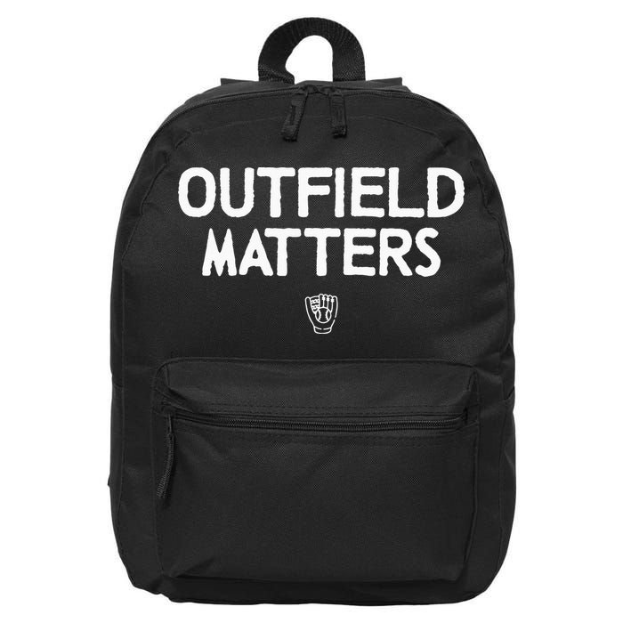 Funny Baseball Quote Outfield Matters Outfielders 16 in Basic Backpack