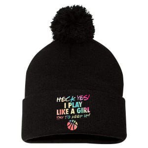 Funny Basketball Quote Gift Idea Teen Girls Cute Colors Pom Pom 12in Knit Beanie