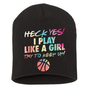 Funny Basketball Quote Gift Idea Teen Girls Cute Colors Short Acrylic Beanie