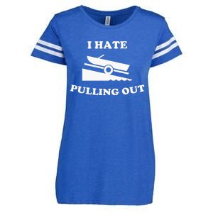 Funny Boating Quote I Hate Pulling Out For Boat Captain Enza Ladies Jersey Football T-Shirt